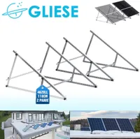 Solarpanel Halterung 1180MM Verstärkte 2 Stück 46" Halterung für 2 Solarmodul solarpanel flachdach Balkonkraftwerk zur Wohnmobil- Dach- Befestigung