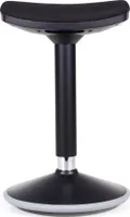 Wiltec Sitz- & Stehhocker schwarz, Drehhocker höhenverstellbar bis 82 cm, Polsterhocker bis 135 kg, moderner Hocker drehbar für Büro und Homeoffice
