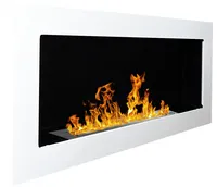 Gel- und Wand - Ethanol - Kamin, Weiß Hochglanz, 90 cm