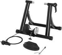 SONGMICS Rollentrainer, magnetischer Fahrrad-Widerstandstrainer mit geräuschreduzierendem Rad, klappbar, zur einfachen Aufbewahrung, schwarz SBT01B