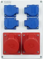 RoadEu - Steckdosenverteiler - 2x CEE 16A Steckdose mit 4x Schuko 230V. Stromverteiler IP44 Für den Innen- und Außeneinsatz Baustromverteiler 16A