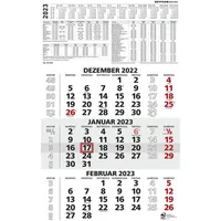 Dreimonatskalender 956 schwarz/rot 2023 29,7x48,5cm