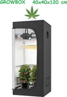 JUNG Growbox Growzelt Indoor 40x40x120cm Premium Mylar 97% reflektierend, Hydroponisches System, Gewächshaus Cannabis Balkon, Wasserdicht, Grow Tent