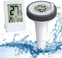 Leap Drahtloses Pool-Thermometer, schwimmend, leicht ablesbar, digitales Pool-Thermometer mit IPX7-Wasserdichtigkeit, für Schwimmbäder, Whirlpools, kleine Teiche, Aquarien - White