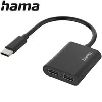 Hama 2in1 USB-C auf 2x USB-C Adapter 1x Laden 1x Audio Splitter Hub Audio Hifi