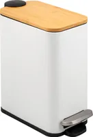 bremermann Abfalleimer mit Bambus-Deckel, Bad-Mülleimer mit Soft-Close, 5 l