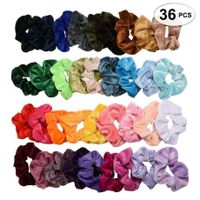 20 x  Haargummi Samt Haarband Zopfband Zopfgummi Frauen Velour Scrunchie Dick 