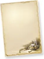 WINTERIDYLLE Weihnachtsbriefpapier (50 Blatt) Weihnachtliches Papier DIN A4 Briefpapier Weihnachten