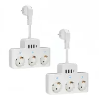 7-in-1 Steckdosenleiste mit Schalter,Mehrfachstecker, Einzeln Schaltbar Steckerleiste, mit USB-C Smart Aufladung,Steckdosenadapter Wandmontage,2 Stück
