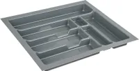 Universal Besteckeinsatz für Schubladen 50 cm - Zuschneidbar - Schubladeneinsatz Besteckkasten : Silber-Grau : 43 x 49 cm für 50 cm Schubladen