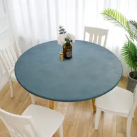 Kulatý vinylový elastický okraj Vodotěsný otíratelný ubrus（120 cm）zelený）