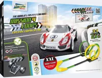 Darda 50255 Rennbahn Set Mission 4 Loops, Autorennbahn Autos, Rennstrecke ca. 6,90 Meter, Bahn mit 4 Loopings, 1 Steilkurve und 1 Rennwagen, Rennauto Spielset für Kinder ab 5 Jahre