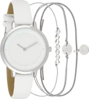 Moderne Damenarmbanduhr mit Lederarmband & schönem Schmuckset Ostergeschenk Quarzuhrwerk Damenuhr  Geschenkset  Ostergeschenk