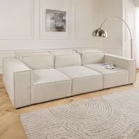 riess-ambiente Design Big Sofa BOSSA NOVA 260cm beige Strukturstoff 3-Sitzer XXL-Couch Dreisitzer