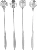 4 STÜCKE Rührlöffel Blume Herzförmige Kaffeelöffel Edelstahl Wüstenschaufel Eisteelöffel