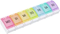WELLGRO Tablettenbox für 7 Tage - Pillendose - 1 Fach pro Tag - Klappdeckel mit Druckverschluss - Material BPA-freier Kunststoff (PP) - Farbe wählbar