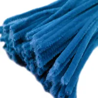 Pfeifenreiniger 20er Chenille-Draht 6mm, Länge 30cm, 28 Farben wählbar, Farbe:mittelblau