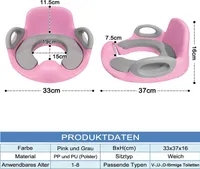 Kinder Toilettensitz PP+PU Anti-Rutsch Kindertoilettensitz mit Griff und Spritzschutz Töpfchentrainer Jungen und Mädchen 1-8 Jahre Kinder Klositz Rosa CEEDIR