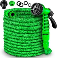 TRESKO® Flexibler Gartenschlauch Wasserschlauch flexibel dehnbarer Flexischlauch 30m