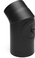 Raik Rauchrohrbogen / Ofenrohr 150mm - 45° mit Reinigungsöffnung schwarz