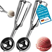 Eisportionierer 2er Set Eislöffel Edelstahl Eis Portionierer Eisschaufel Kelle