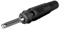 Bananen-Steckermit Querloch 4 mm, trittfest, Schwarz