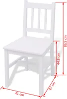 vidaXL 3-dielny jedálenský set borovicové drevo biely
