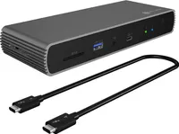 ICY BOX IB-DK8801-TB4 - Kabelgebunden - Thunderbolt 4 - 96 W - 10,100,1000,2500 Mbit/s - Anthrazit - Schwarz - SD
