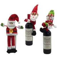 3 Stück Weihnachtsdekoration, Esstischdekoration, Weihnachtsgeschirr, Party-Flaschendekoration, Weihnachtsflaschenverpackungen, Dekorationen