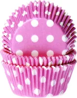 50 Muffinförmchen rosa, weiß gepunktet