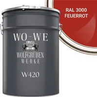 Holzfarbe Holzlack Holzanstrich Holzbeschichtung W420 - Feuerrot RAL 3000 - 10L