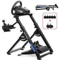 GTPLAYER Lenkradständer für Logitech Lenkrad Gaming Wheel Stand Racing Lenkradständer mit V1 V2 Schalthebelhalterung Neigungsverstellbares Gestell PS4