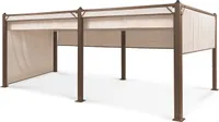 Blumfeldt Pavillon 3x6m, Rostfreier Metall-Pavillon mit Einziehbarem Dach, Pavillon Wasserdicht, Stabil & Winterfest, Pergola mit Seitenwänden, Gartenpavillon mit UV-Schutz & Aluminium-Rahmen