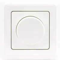 REV Ritter LED (5-100 Watt) Dimmer PrimaLuxe, weiß, Phasenabschnitt-Dreh-Helligkeitsregler (Glühlampe 25-300 Watt) inkl. Rahmen und Dimmerscheibe, Unterputz Dimmer LED Drehdimmer