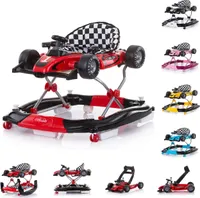 Chipolino Detské chodítko 4 v 1 Racer, nastaviteľné, hojdacie, centrum aktivít červené
