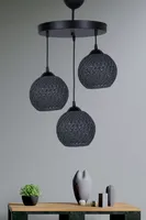 Opviq, SP008- SP008HMY, Grau, Kronleuchter, Metallkörper