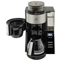 MELITTA 1021-02 Aroma Fresh Kaffeeautomat mit Timer und Mahlwerk schwarz, Farbe:Schwarz