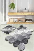 Mijolnir, Circle - Grey, sada koupelnových předložek (2 kusy), šedá, 60 x 100 cm