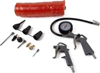 Druckluft Set 14-teilig für gängige Kompressoren 10m Schlauch Schnellkupplung Manometer Ausblaspistole Reifenfüller Luftdruckprüfer Werkzeug