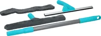 alpina 5tlg. Mikrofaser-Fensterreinigungsset - Fensterwischer - mit ausziehbarem Griff - 2 Mikrofasertücher