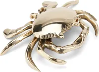 18x13x4cm Aschenbecher - Krabbe Messing gold massiv Deckel Aschenbercher maritim