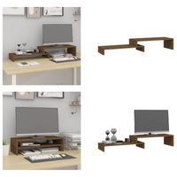 vidaXL Monitorständer Honigbraun (52 101)x22x14 cm Massivholz Kiefer - Monitorständer - Bildschirmständer - Monitorerhöhung - Laptopständer