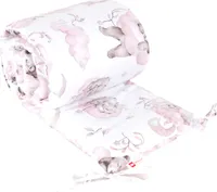BabyLux Nestchen Bettumrandung 210x30 cm – Kopfschutz für Babybett, Beistellbett & Laufgitter – Weiche Gitterbett-Polsterung - Baumwolle 128. Bär Rosa