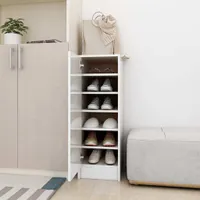 vidaXL Botník vysoký lesk bílý 32x35x92 cm Dřevěný materiál