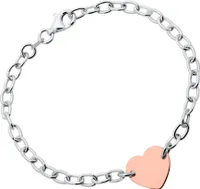 925er Silber Armband Herz rosévergoldet