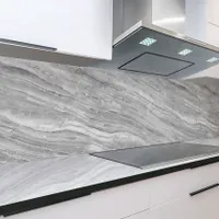 Küchenrückwand Marmor grau 60 x 300 cm, robuste ABS-Kunststoff Platte Monolith mit Direktdruck