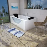 Whirlpool Pool Badewanne Eckwanne Wanne W81-TH-A 90x180cm mit Farblichtherapie