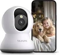 BLURAMS Überwachungskamera 2K 360° WLAN Kamera mit Bewegungserkennung Innen, Farbnachtsicht, 2-Wege-Audio, kompatibel mit Alexa und Google