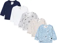 TupTam Baby Jungen Langarm Wickelshirt Baumwolle 5er Set, Farbe: Mehrfarbig 7, Größe: 68