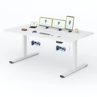FLEXISPOT Höhenverstellbarer Schreibtisch 180x80cm mit Bürostuhl, 2 starke Motoren, 120 kg Tragkraft, Antikollisionsschutz, 4 Memory-Funktion (Weiß)
